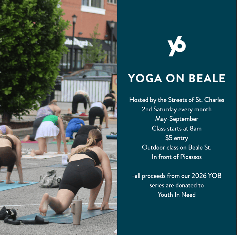 Outdoor Yoga for a Cause with YogaSix St. Charles on Beale Street