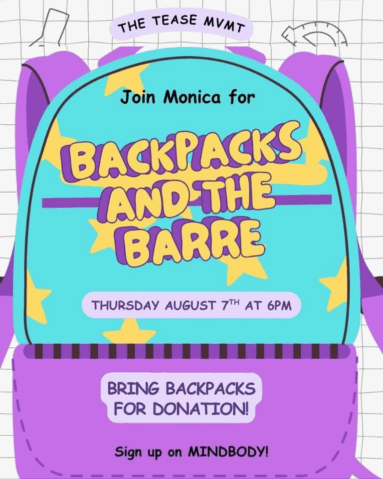 Backpacks and the Barre: Donation Event