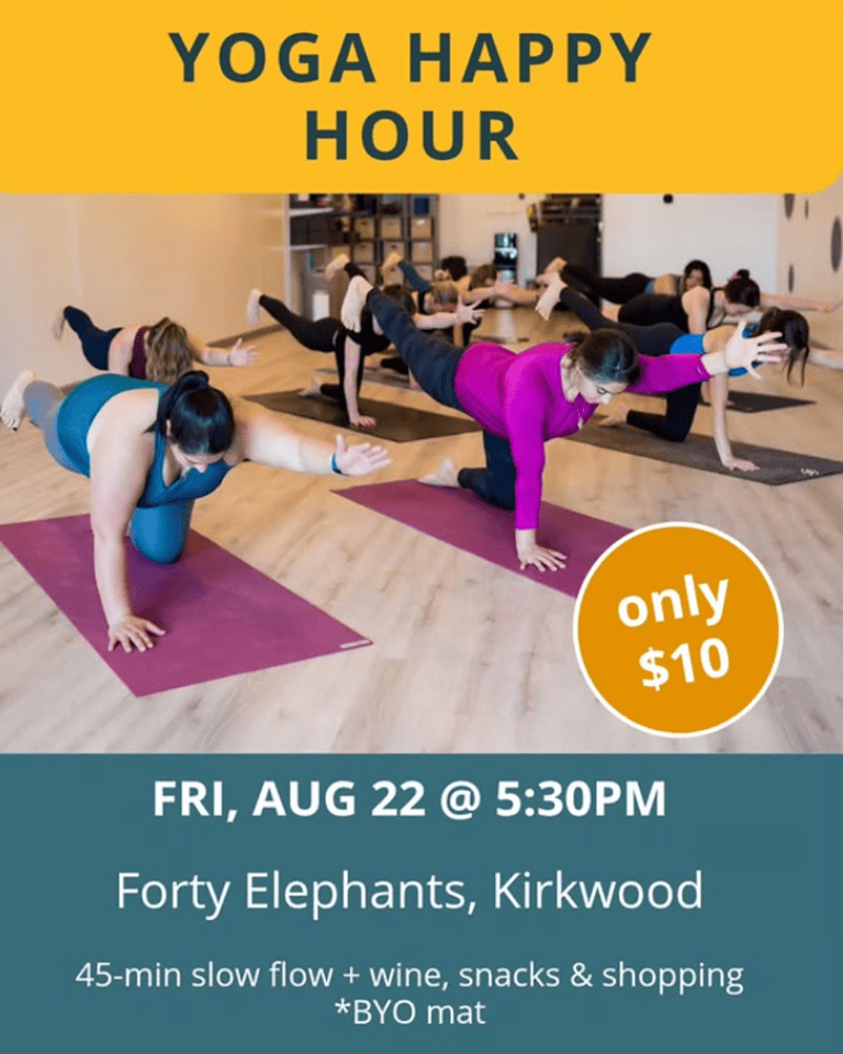 Yoga Happy Hour at Forty Elephants