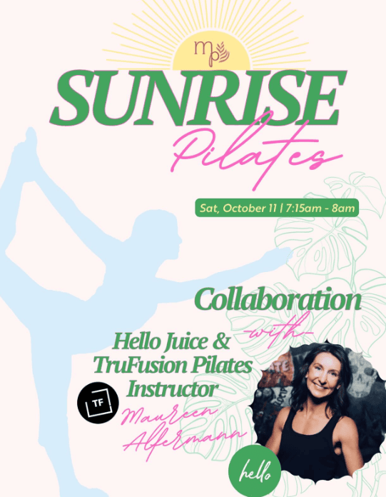 Sunrise Mat Pilates + Juice, Espresso at Maypop Garden Shop
