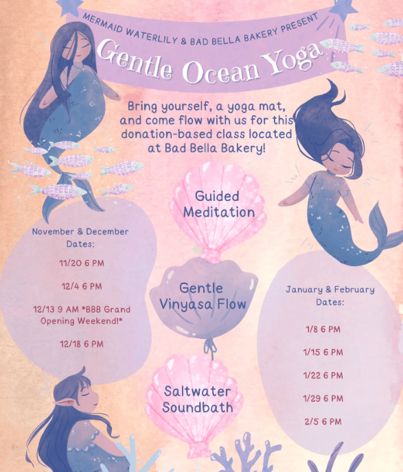 Gentle Ocean Yoga  & Soundbath – Bad Bella Bakery Opening